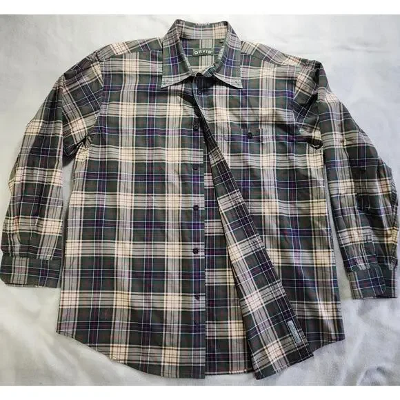 Orvis Men's XL Green Blue Plaid Button Down Long Sleeve Shirt NWOT Cotton Twill - Picture 1 of 7
